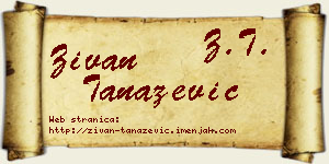 Živan Tanazević vizit kartica